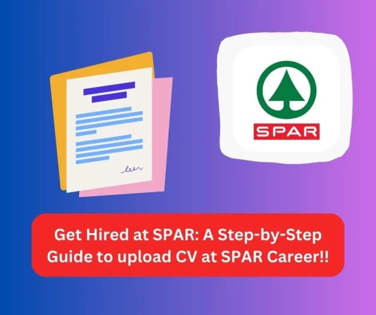 Step-by-Step Guide to upload CV at SPAR Career!!