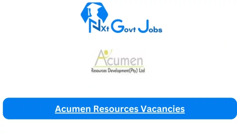 New Acumen Resources Vacancies 2024 @www.acumenrd.co.za Career Portal
