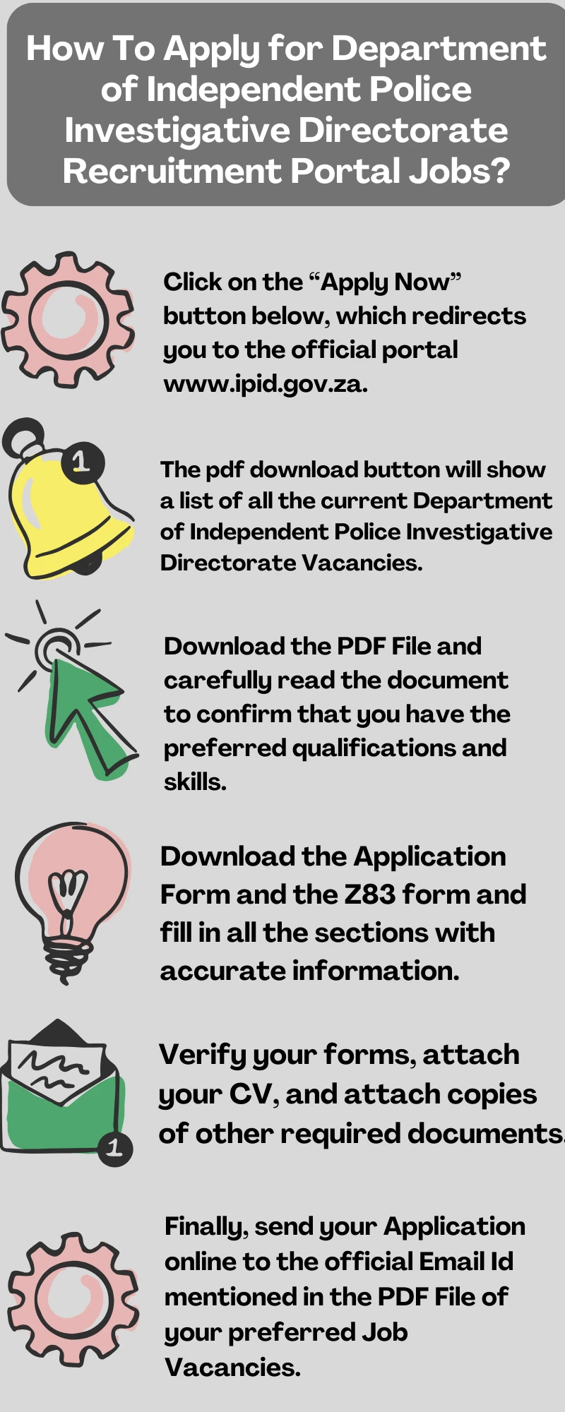 How To Apply for Department of Independent Police Investigative Directorate Recruitment Portal Jobs?