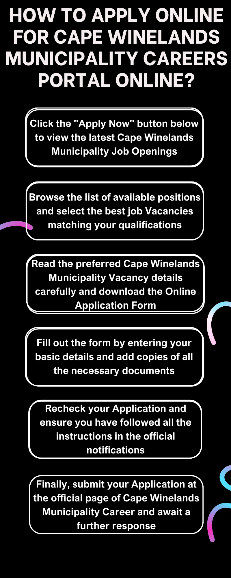 How to Apply online for Cape Winelands Municipality Careers Portal Online?