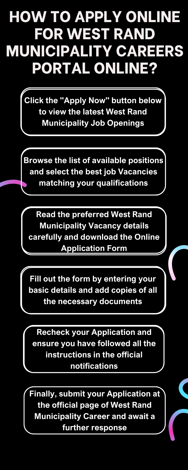 How to Apply online for West Rand Municipality Careers Portal Online? 